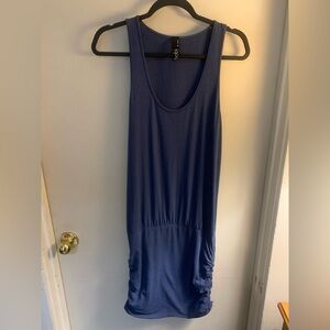 Bobi Draped Modal Jersey Mini Dress in Midnight Blue Sz. Small